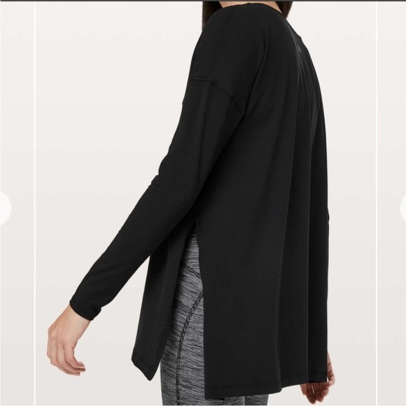 Lululemon Hit Unwind Long Sleeve Top In Black Size 4 - Picture 3 of 8